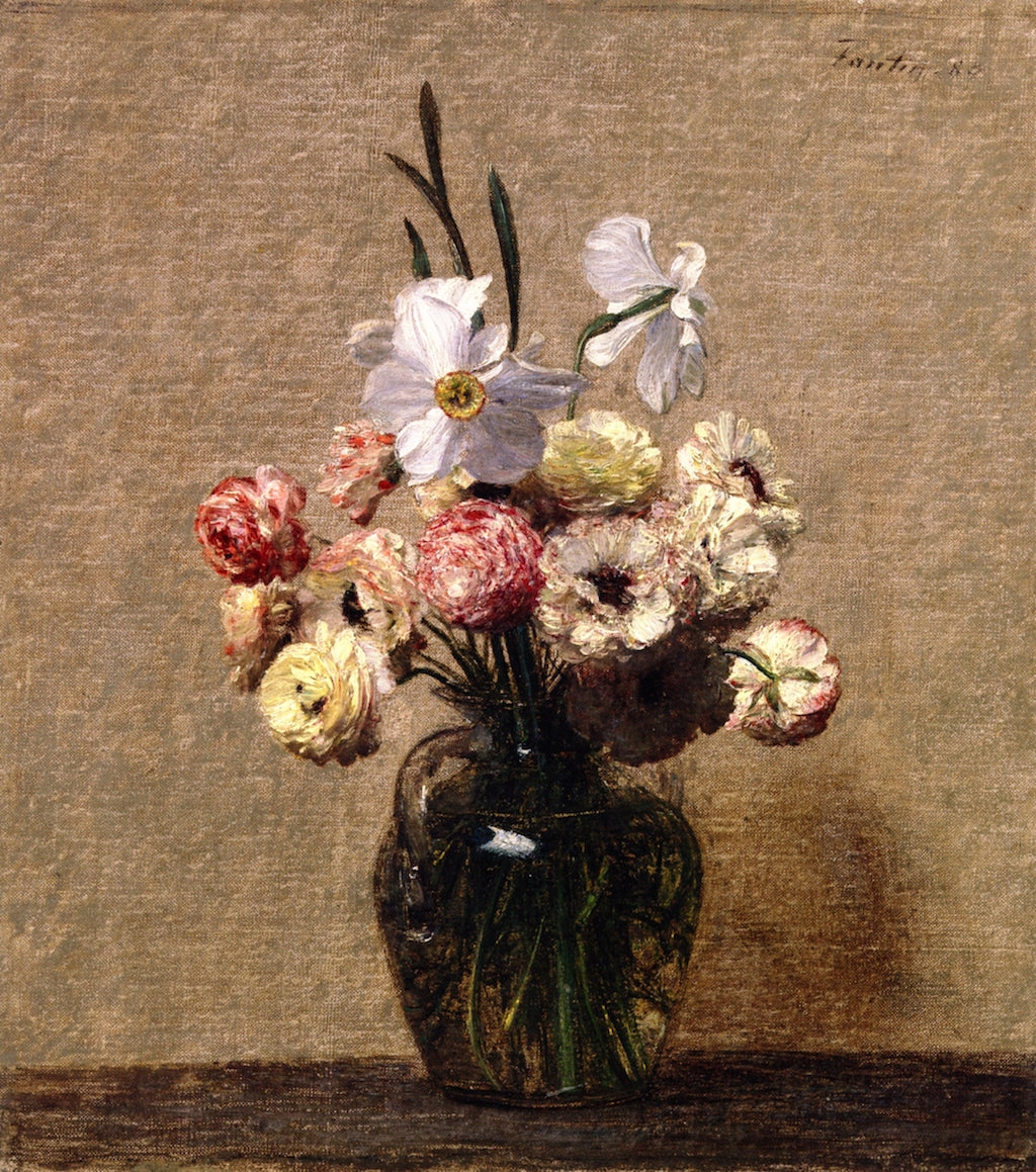 Buttercups and Daffodils, vintage artwork by Henri Fantin-Latour, 12x8" (A4) Poster