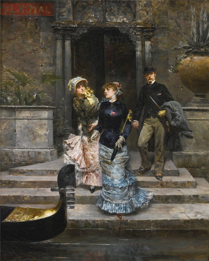 The Departure, Venice by Ludovico Marchetti,A3(16x12")Poster