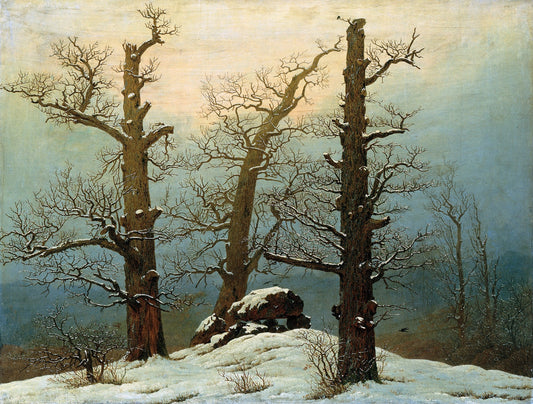 Cairn in Snow, vintage artwork by Caspar David Friedrich, 12x8" (A4) Poster