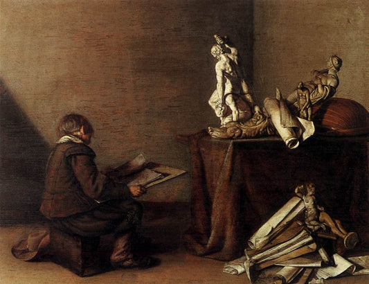 The Young Draughtsman, vintage artwork by Pieter Codde, 12x8" (A4) Poster