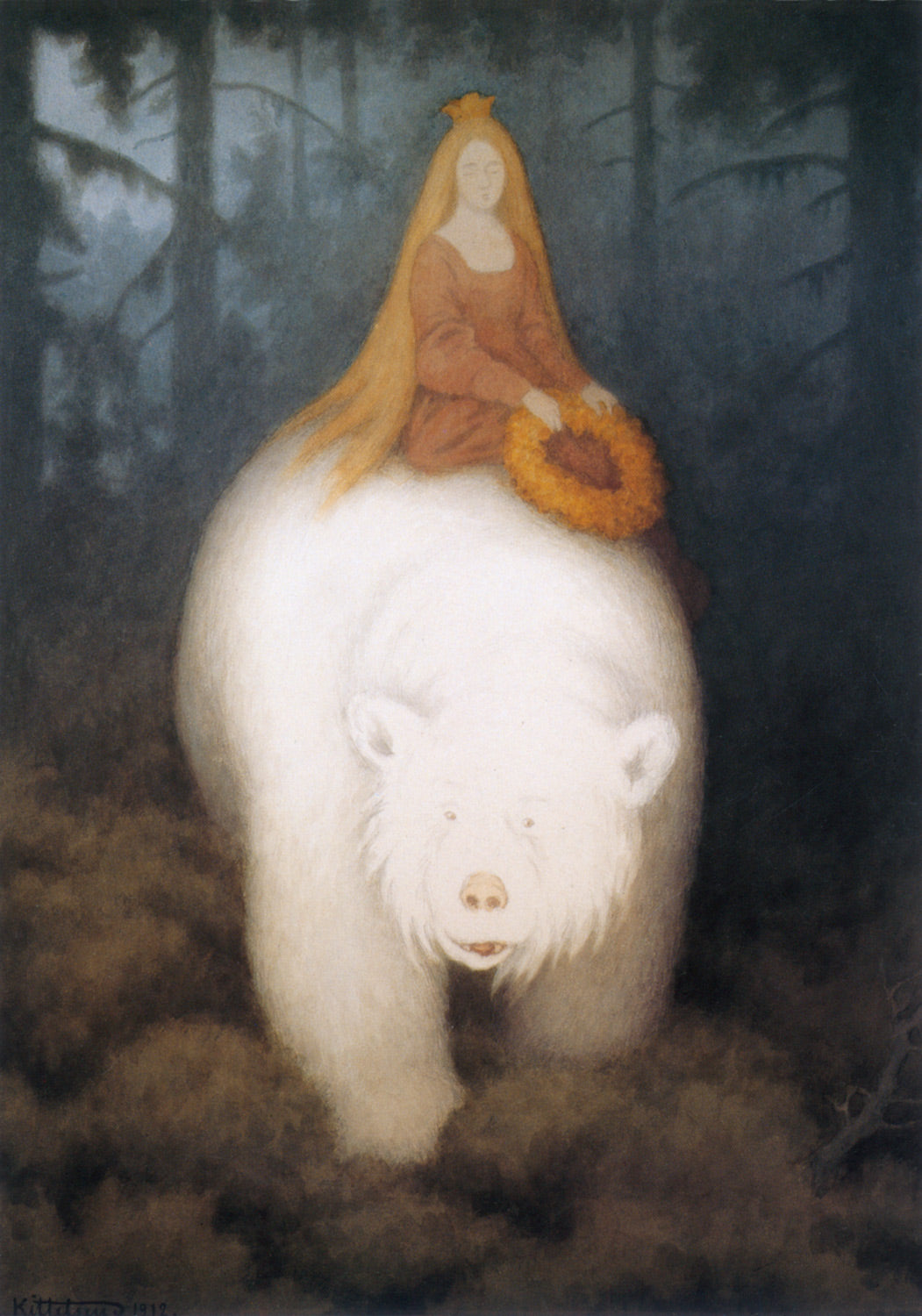 White Bear King Valemon by Theodor Severin Kittelsen,A3(16x12")Poster