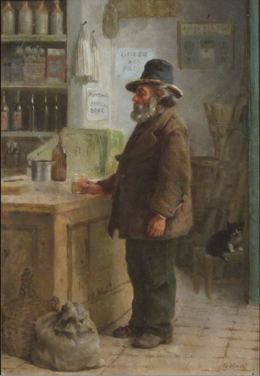 The parishioner, vintage artwork by Giovanni Mochi, 12x8" (A4) Poster