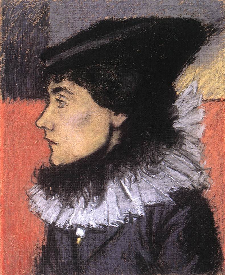 Ms. Laszlo Vago in a Black Dress by Jozsef Rippl-Ronai,A3(16x12")Poster
