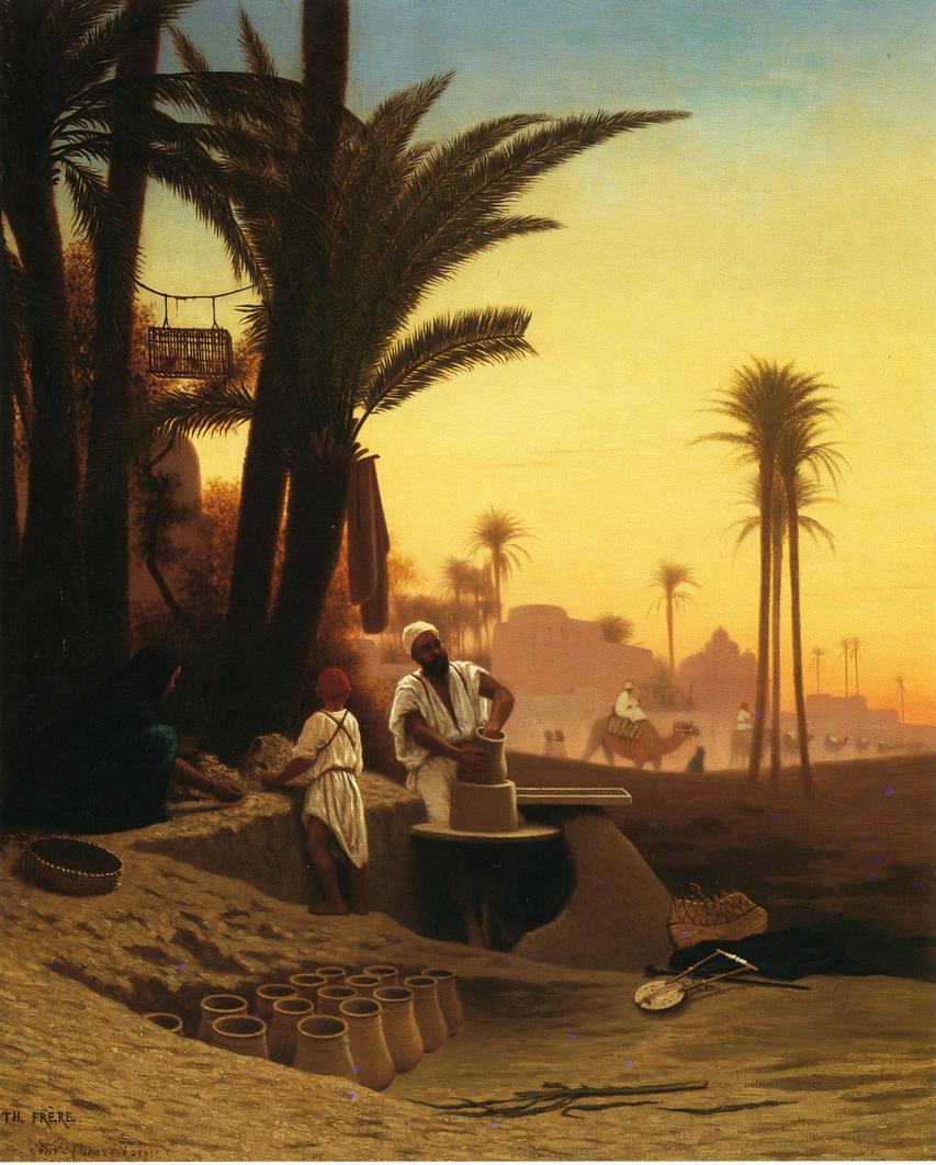 The Egyptian Potter, vintage artwork by Charles Theodore Frère, A3 (16x12") Poster Print