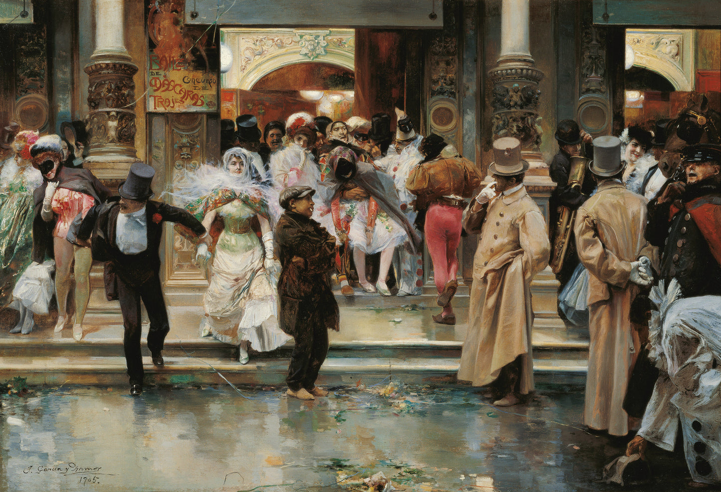Leaving a Masked Ball by Jose Garcia y Ramos,A3(16x12")Poster