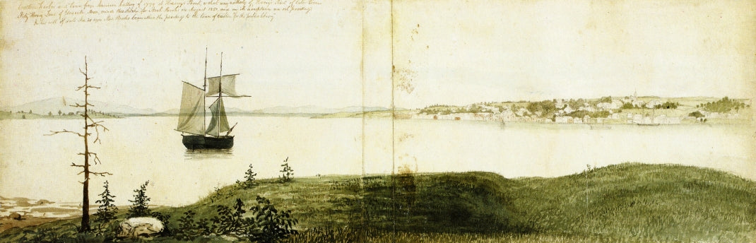 Castine Harbor and Town, vintage artwork by Fitz Henry Lane, A3 (16x12") Poster Print