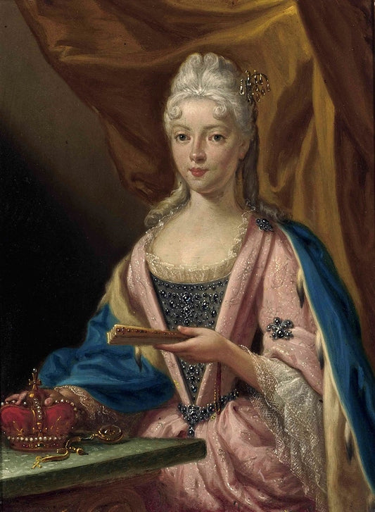 Portrait of Maria Clementina Sobieska, vintage artwork by Francesco Trevisani, 12x8" (A4) Poster