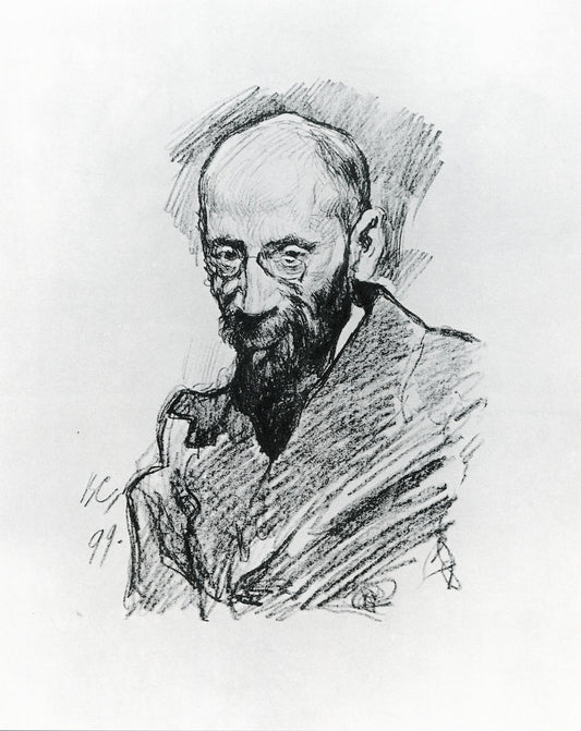 Portrait of Alfred Pavlovich Nurok, vintage artwork by Valentin Serov, 12x8" (A4) Poster