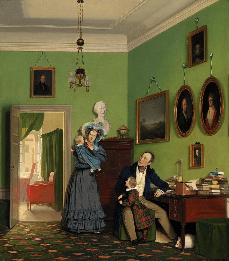 The Waagepetersen Family, vintage artwork by Wilhelm Bendz, A3 (16x12") Poster Print