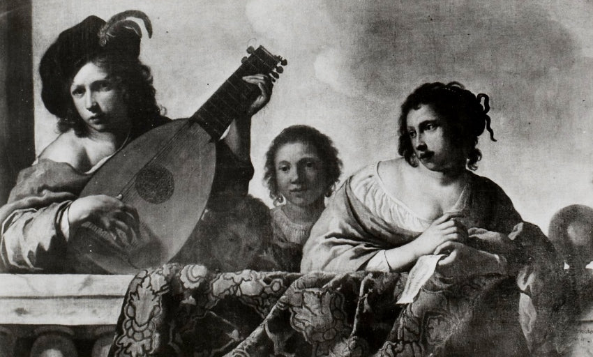 Tribune of musicians, vintage artwork by Jan van Bronckhorst, 12x8" (A4) Poster