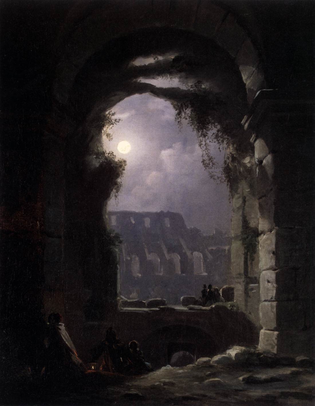 View of the Colosseum at Night, vintage artwork by Carl Gustav Carus, A3 (16x12") Poster Print