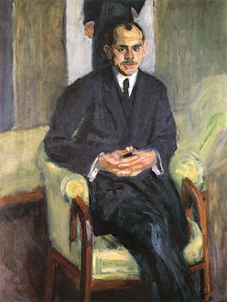 Portrait of a Seated Man in the Studio, vintage artwork by Richard Gerstl, 12x8" (A4) Poster