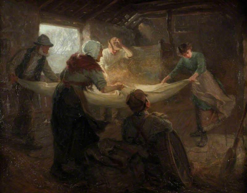 The Winnowing Sheet, vintage artwork by Ralph Hedley, 12x8" (A4) Poster