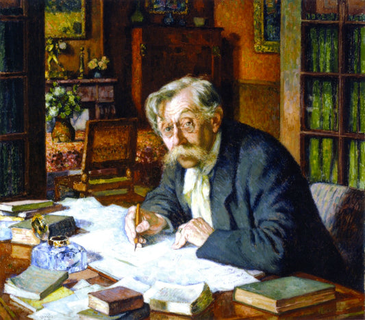 Emile Verhaeren Writing, vintage artwork by Theo van Rysselberghe, 12x8" (A4) Poster