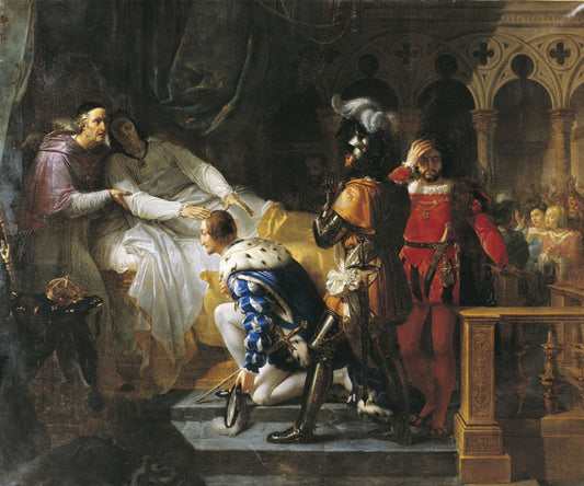The Death of Louis XII, vintage artwork by Merry-Joseph Blondel, 12x8" (A4) Poster
