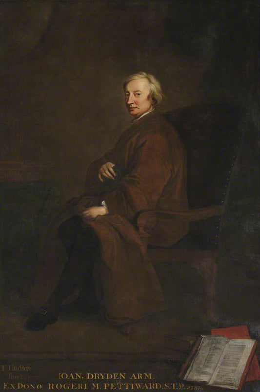 John Dryden, Playwright, Poet Laureate and Critic, vintage artwork by Thomas Hudson, 12x8" (A4) Poster