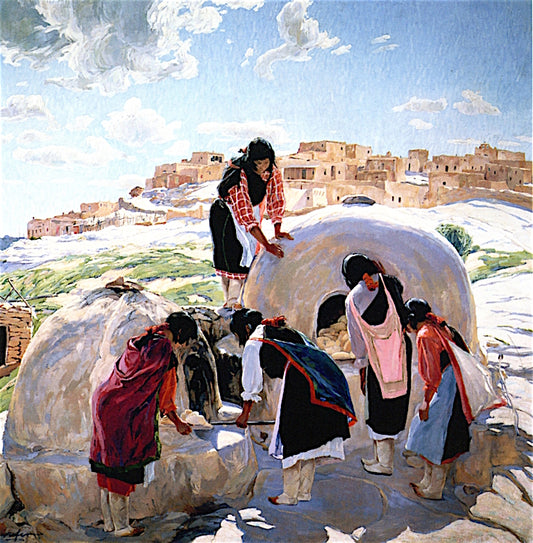 The Bakers, vintage artwork by Walter Ufer, 12x8" (A4) Poster