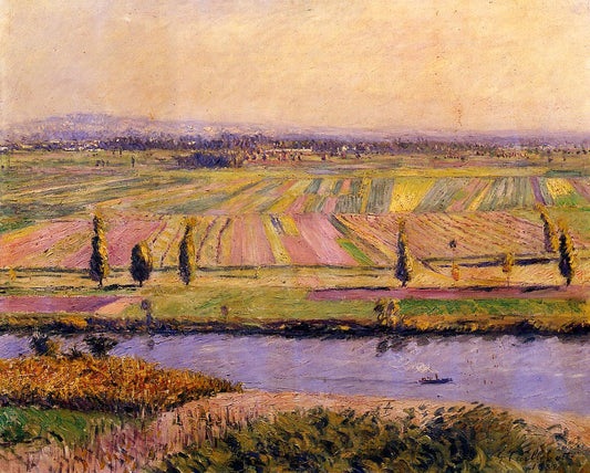 The Gennevilliers Plain, Seen from the Slopes of Argenteuil, vintage artwork by Gustave Caillebotte, 12x8" (A4) Poster