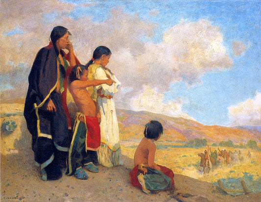 Return of the War Party, vintage artwork by Eanger Irving Couse, 12x8" (A4) Poster