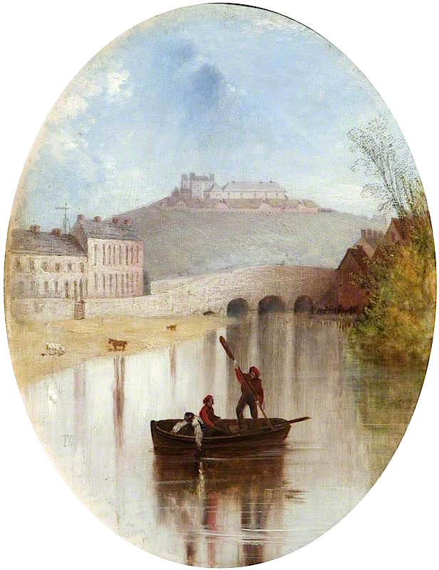 Charlemont Fort, County Armagh, from the River, vintage artwork by Thomas Creswick, A3 (16x12") Poster Print