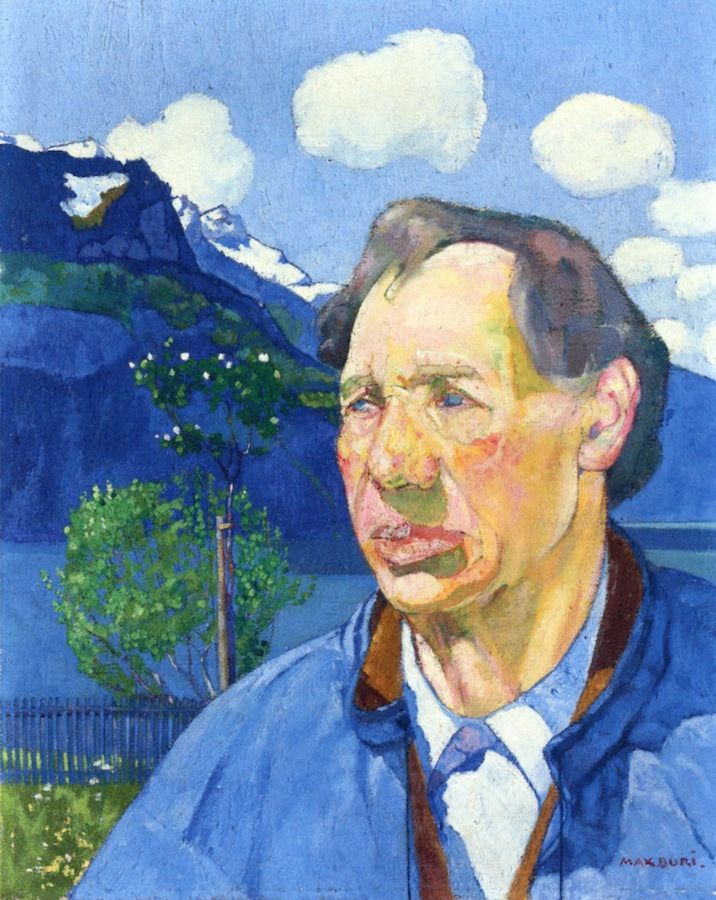 Bernese Farmer in Front of Lakescape by Max Buri,A3(16x12")Poster