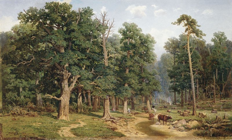 Oak Grove, vintage artwork by Alexander Egornov, 12x8" (A4) Poster