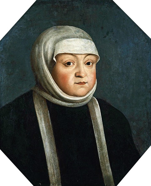 Portrait of Bona Sforza, vintage artwork by Peter Danckerts de Rij, 12x8" (A4) Poster