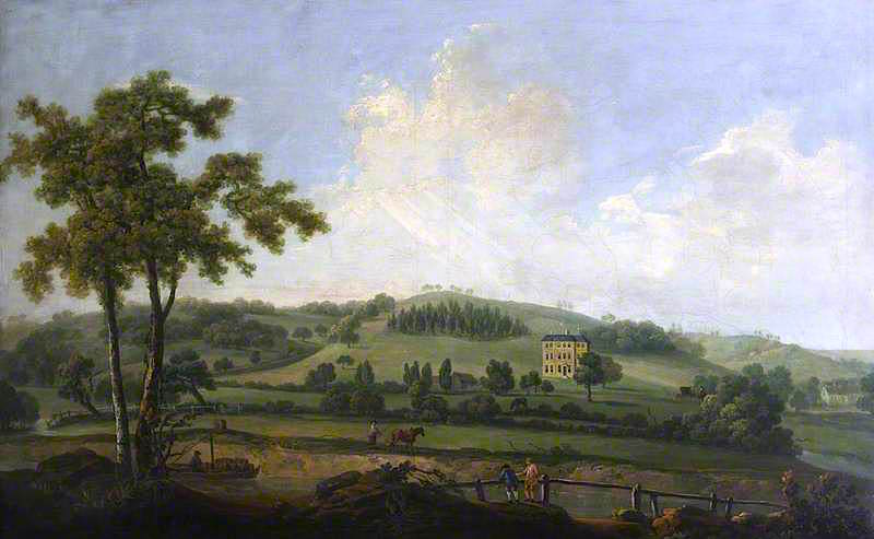 Oakedge Hall, Colwich, vintage artwork by Nicholas Thomas Dall, 12x8" (A4) Poster