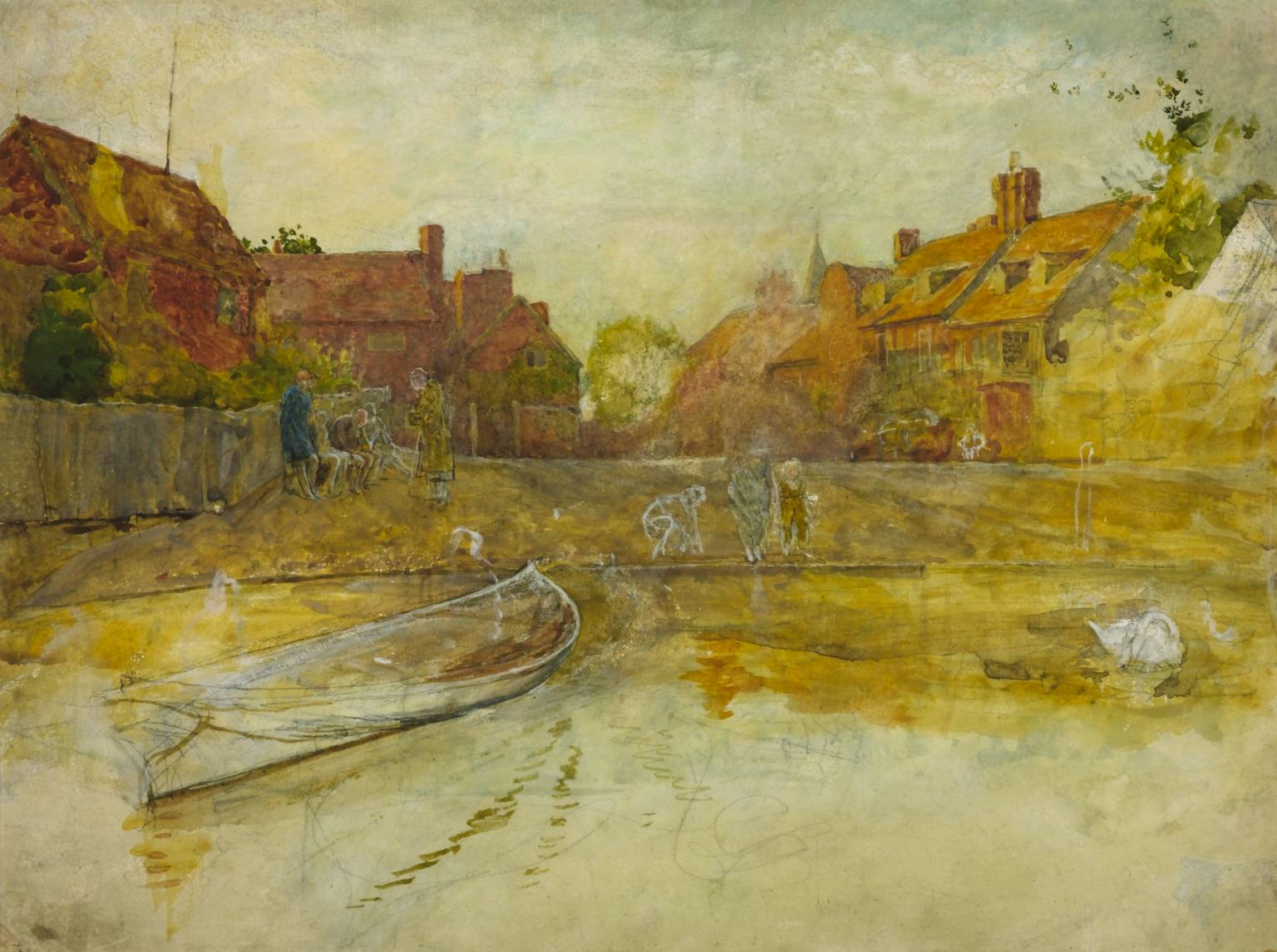 Study for 'Marlow Ferry', vintage artwork by Frederick Walker, 12x8" (A4) Poster