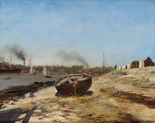 A Boat on the Shore by Franc Alekseevich Rubo,A3(16x12")Poster