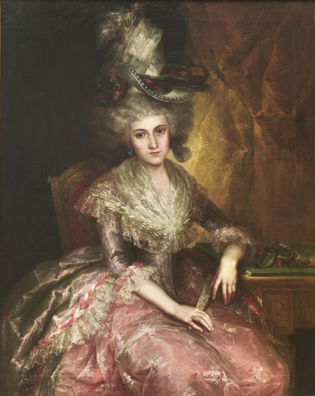 María Pilar de la Cerda y Marín de Resende, Duchess of Nájera, vintage artwork by Vicente López y Portaña, 12x8" (A4) Poster