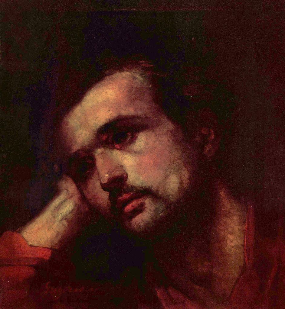 Pensive Man, vintage artwork by Nicolae Grigorescu, 12x8" (A4) Poster