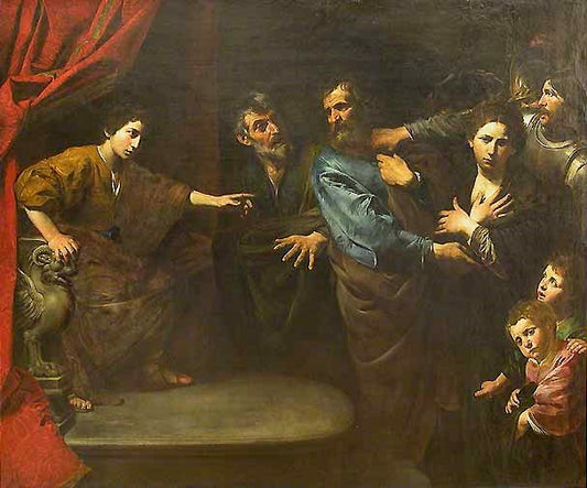 Daniel Proclaims Susannah's Innocence, vintage artwork by Valentin de Boulogne, 12x8" (A4) Poster