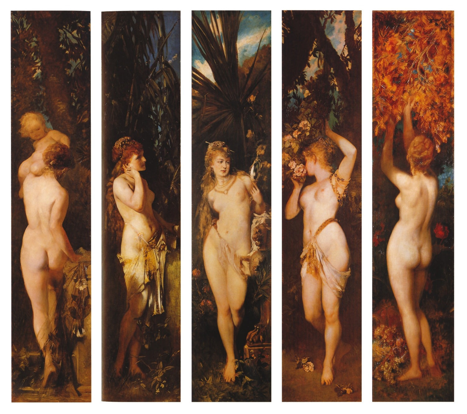 Five Senses, vintage artwork by Hans Makart, 12x8" (A4) Poster