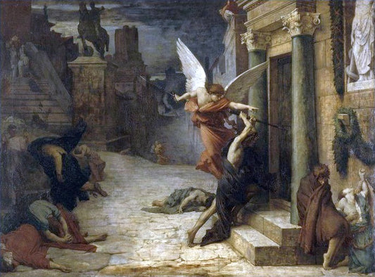 Plague in Rome, vintage artwork by Jules-Élie Delaunay, 12x8" (A4) Poster