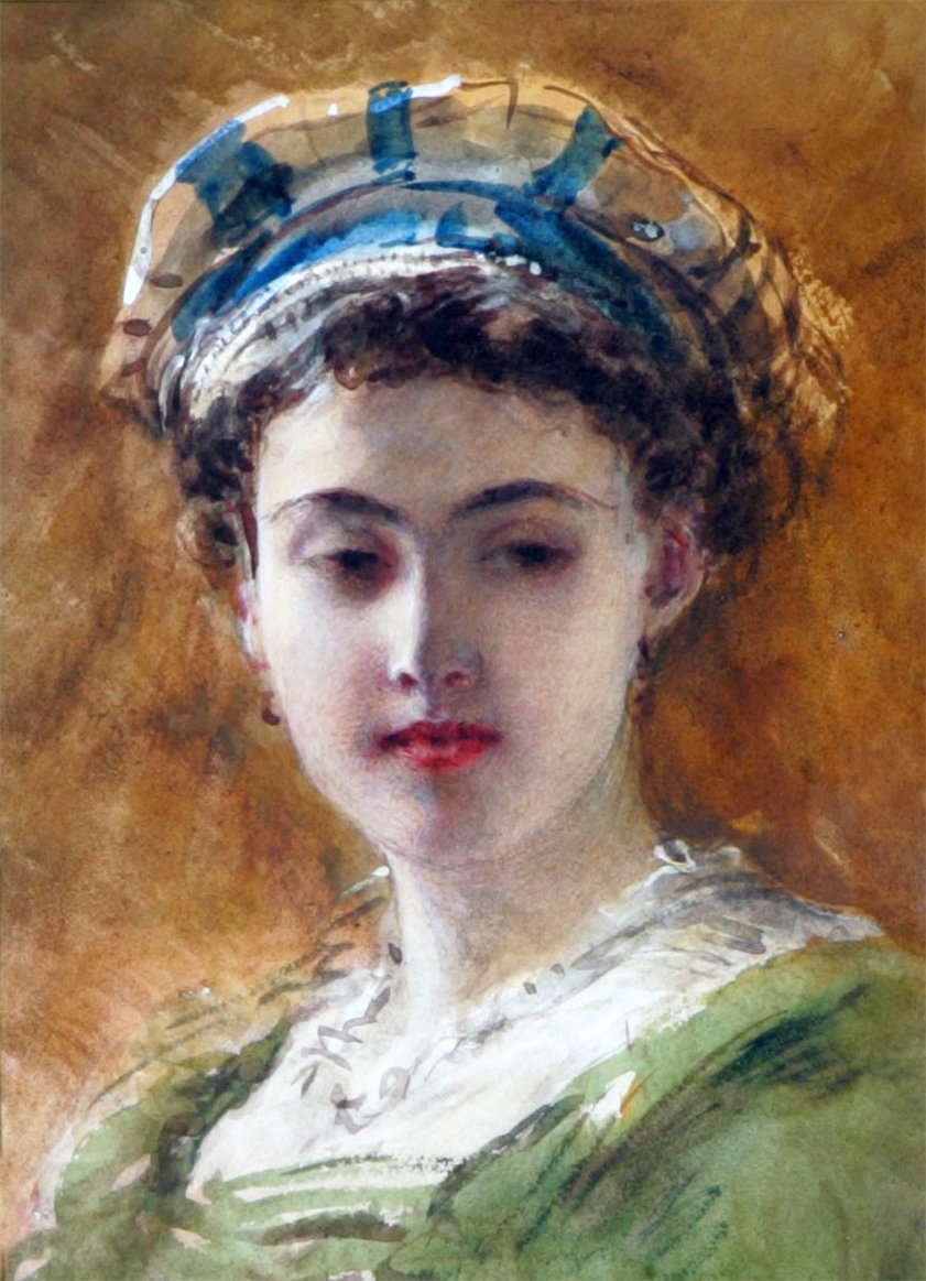 Young Woman With Headdress, vintage artwork by Egron Sillif Lundgren, A3 (16x12") Poster Print