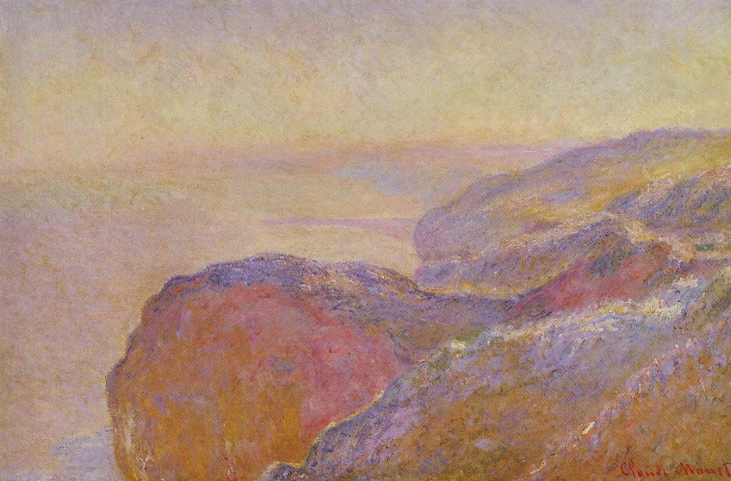 At Val-Saint-Nicolas near Dieppe in the Morning, vintage artwork by Claude Monet, 12x8" (A4) Poster