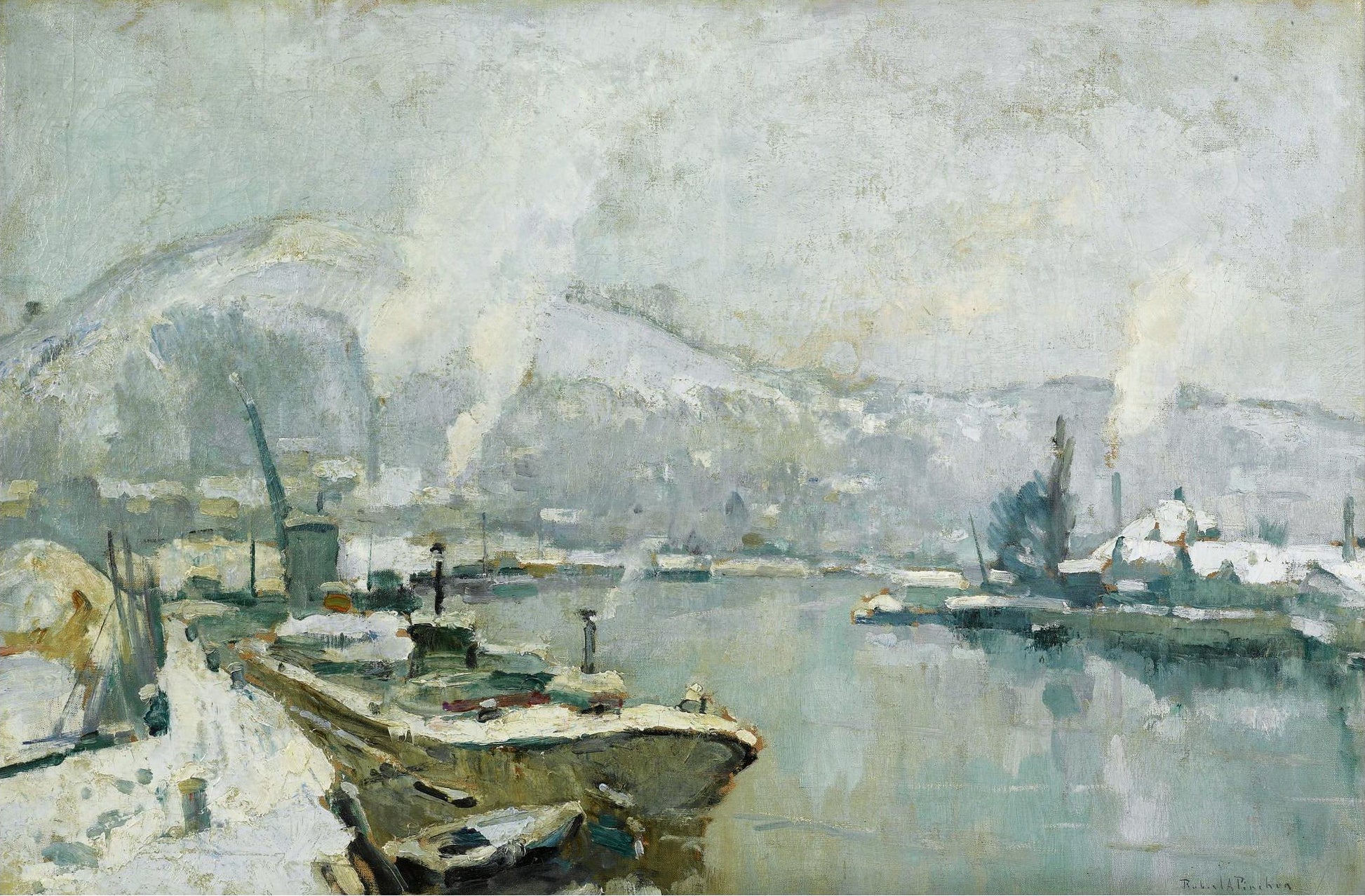 The Seine in Winter by Robert Antoine Pinchon,16x12(A3) Poster
