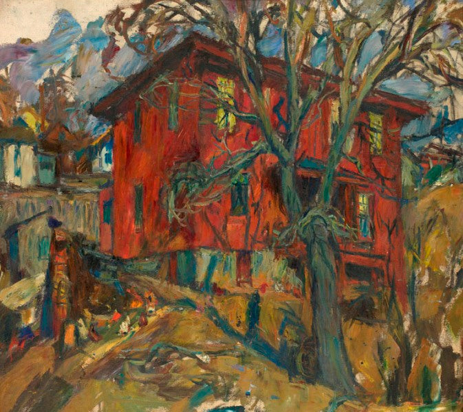 Red House, vintage artwork by Abraham A. Manievich, 12x8" (A4) Poster