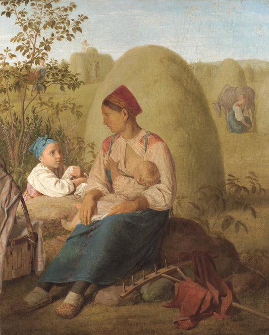 Cutting Hay, vintage artwork by Alexei Venetsianov, 12x8" (A4) Poster