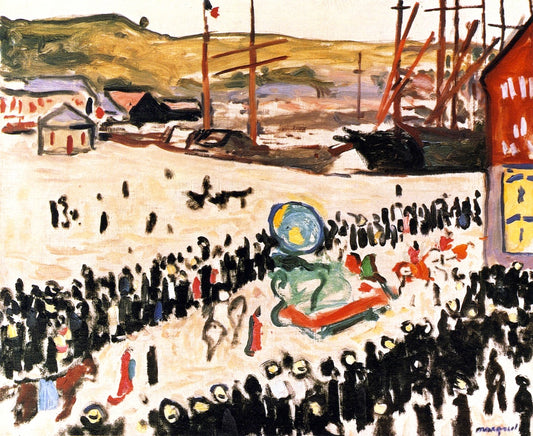 Carnival on the Beach, vintage artwork by Albert Marquet, 12x8" (A4) Poster
