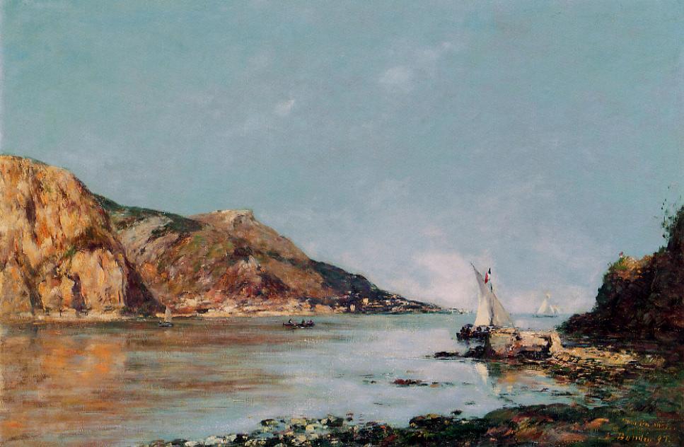 The Bay of Fourmis, Beaulieu, vintage artwork by Eugène-Louis Boudin, 12x8" (A4) Poster