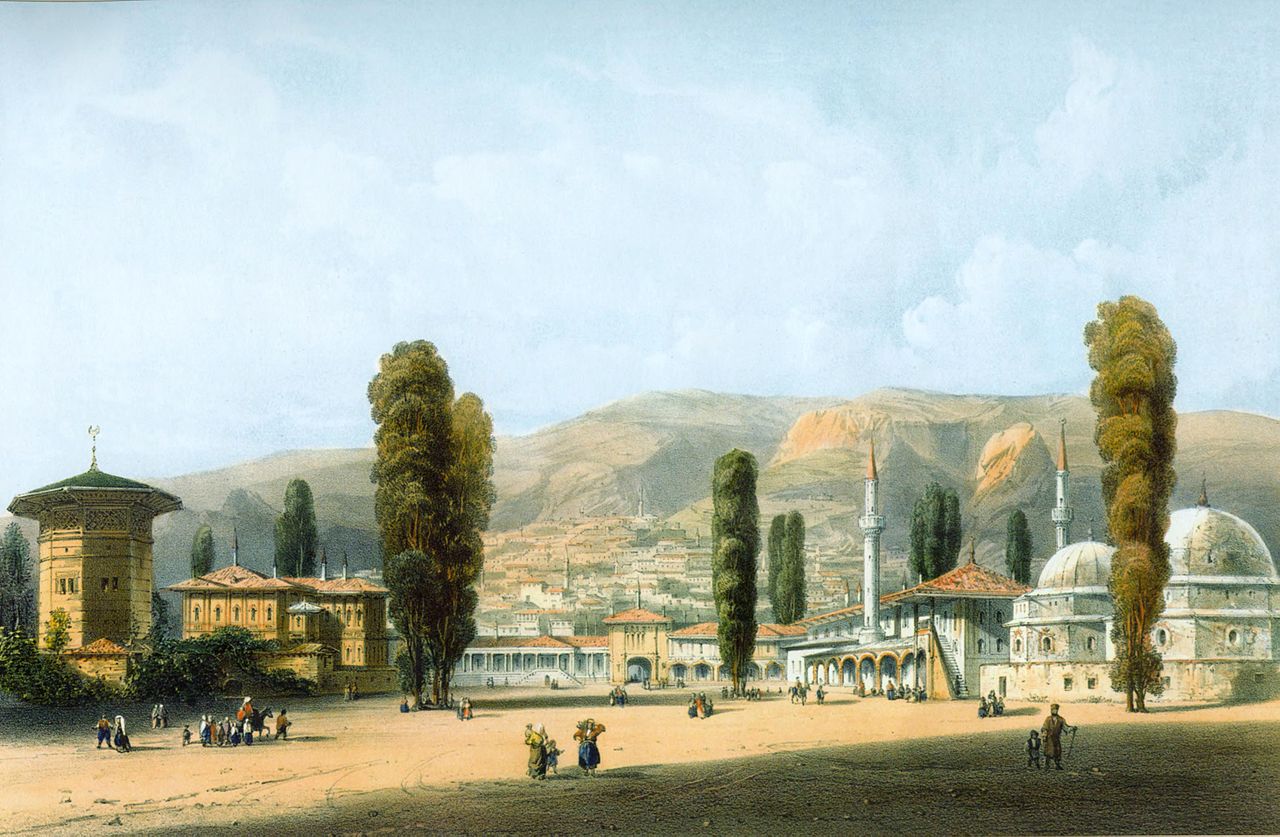 The Khan Palace, vintage artwork by Carlo Bossoli, A3 (16x12") Poster Print
