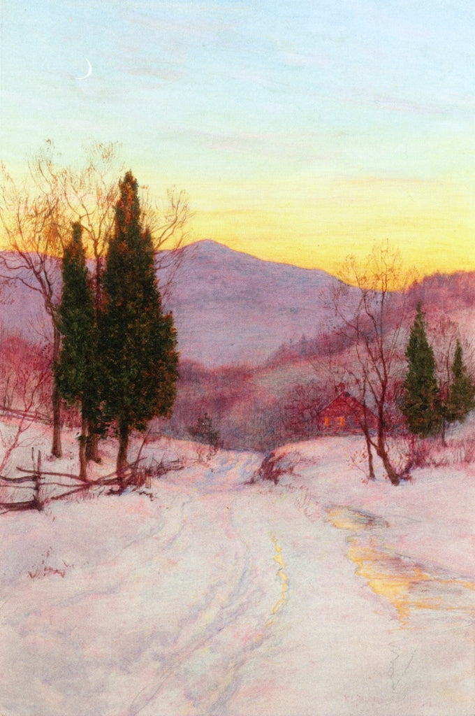 The Moonlight at Twilight, vintage artwork by Walter Launt Palmer, 12x8" (A4) Poster