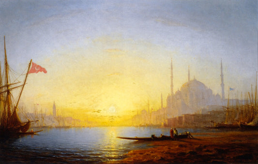 View of Constantinople, vintage artwork by Amedee Rosier, 12x8" (A4) Poster