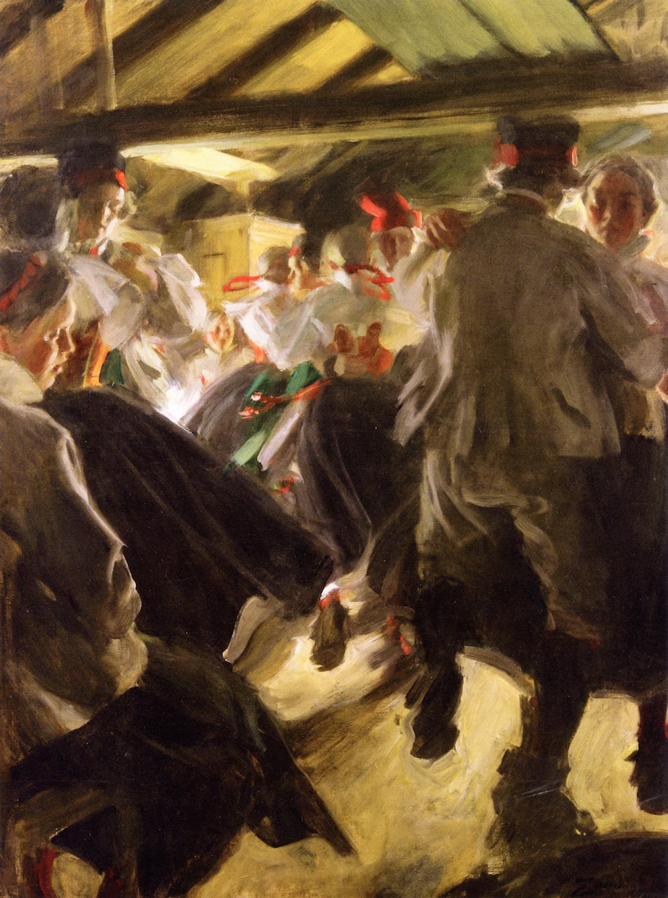 Dance in the Gopsmor Cottage by Anders Zorn,A3(16x12")Poster
