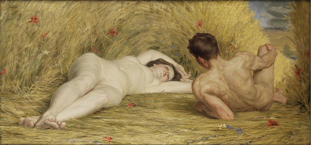 Summer Idyll, vintage artwork by Auguste Leveque, 12x8" (A4) Poster