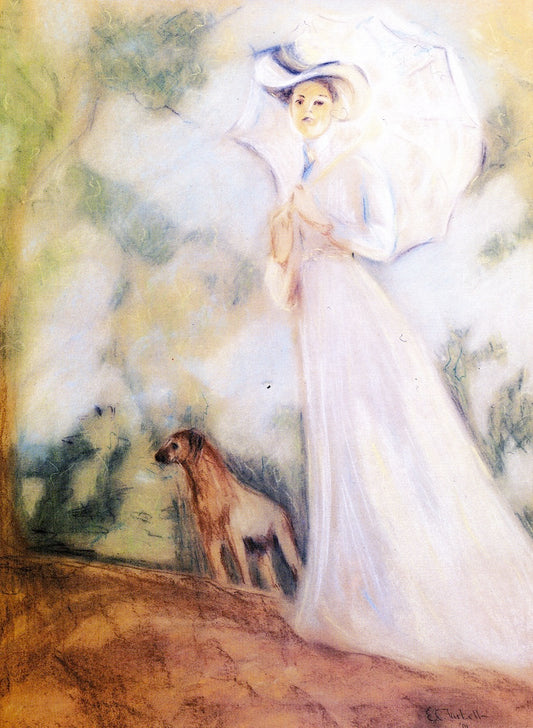 On Bos'n's Hill (study), vintage artwork by Edmund Tarbell, 12x8" (A4) Poster