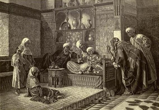 Childhood in Eastern Life, vintage artwork by John Bagnold Burgess, 12x8" (A4) Poster