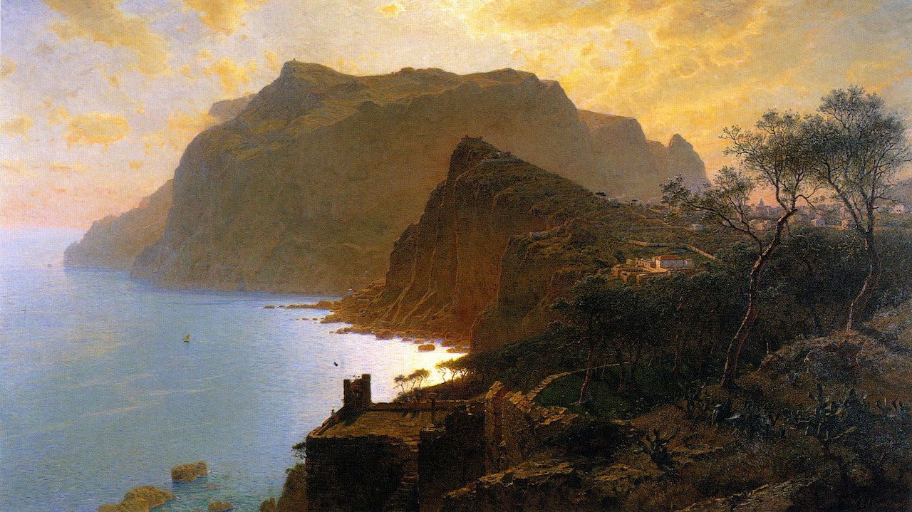 The Sea from Capri, vintage artwork by William Stanley Haseltine, 12x8" (A4) Poster
